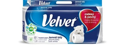 Obrázek Toaletní papír Velvet White 3vr 8ks