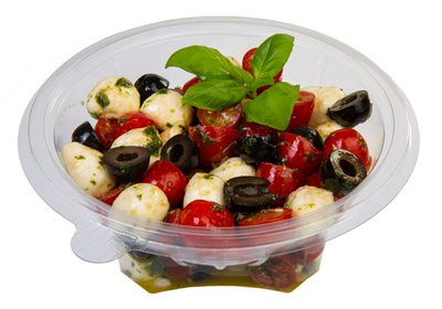 Obrázek Salát mozzarella s rajčaty  a olivami 200g