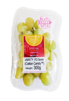 Obrázek Hrozny bezsemenné bílé Cotton Candy 300g s příchutí cukrové vaty