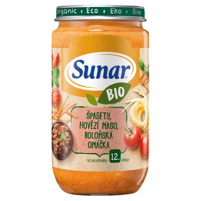 Obrázek Sunar BIO příkrm boloňské špagety 12m+ 235 g
