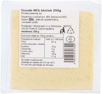 Obrázek Gouda 48% bloček 250g