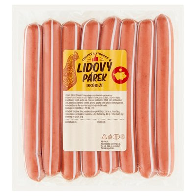 Obrázek Kostelecké Uzeniny Lidový párek drůbeží 0,340kg