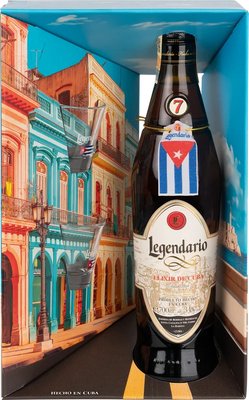 Obrázek Legendario Elixir de Cuba (34%) + 2x sklenice (dárkové balení)