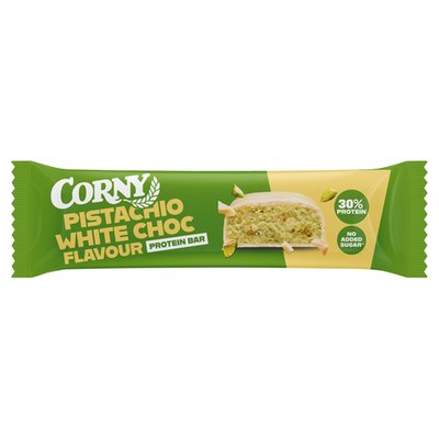 Obrázek CORNY proteinová tyčinka 30% pistácie-bílá čokoláda 50g
