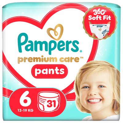 Obrázek Plenkové Kalhotky Pampers Premium Care Pants Velikost 6, 31 ks, 13kg-19kg