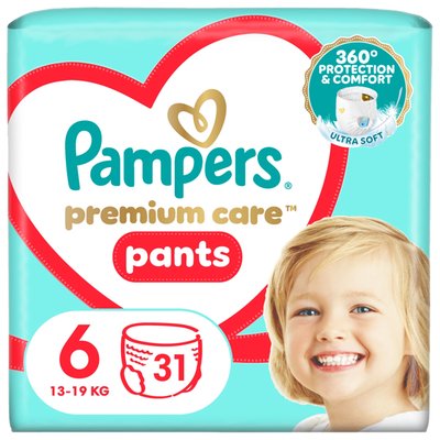 Obrázek Plenkové Kalhotky Pampers Premium Care Velikost  6, 31 Plenky, 13kg-19kg