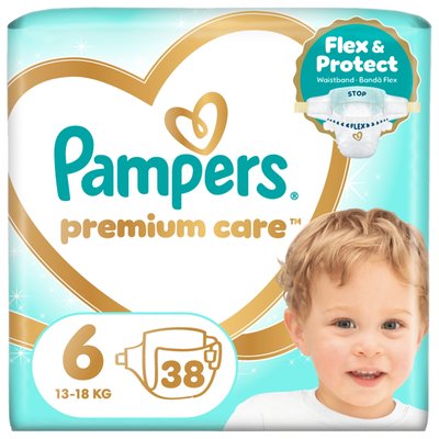 Obrázek Pampers Premium Care Velikost 6, 38 Plenek, 13kg-18kg