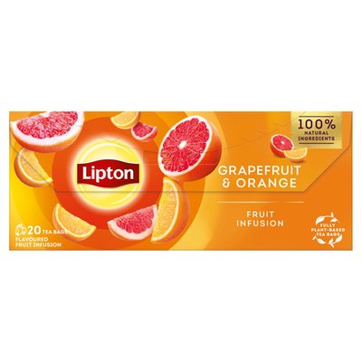 Obrázek Lipton Grapefruit & Orange aromatizovaný ovocný nálev 20 sáčků 34g