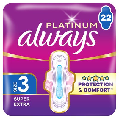 Obrázek Always Platinum Hygienické Vložky Super Extra (Velikost 3) 22 Ks