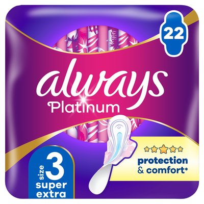 Obrázek Always Platinum Day & Night Hygienické Vložky S Křidélky 22 ks