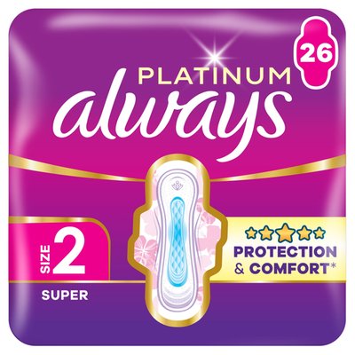 Obrázek Always Platinum Hygienické Vložky Super (Velikost 2) 26 Ks
