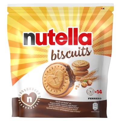Obrázek Nutella Biscuits sušenka plněná lískooříškovou pomazánkou s kakaem 193g
