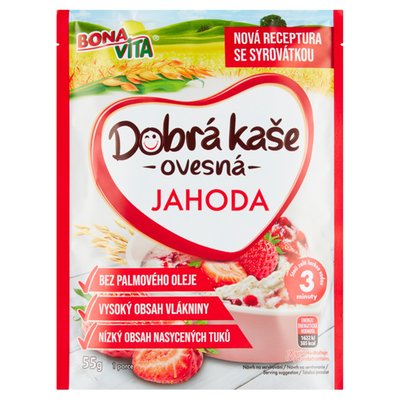 Obrázek Bona Vita Dobrá kaše Ovesná jahoda 55g