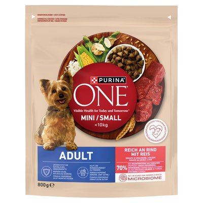 Obrázek Purina ONE Mini Adult granule pro psy hovězí 800g