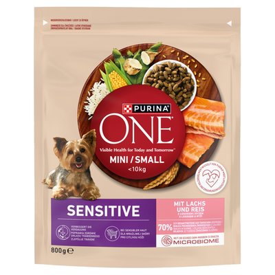 Obrázek Purina ONE Mini Sensitive granule pro psy losos 800g