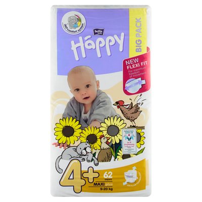 Obrázek Happy Maxi plus Dětské plenky "4+" á 62 ks