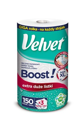 Obrázek Kuchyňské utěrky Velvet Boost 3-vrstvé, 150 útržků