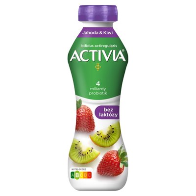 Obrázek Activia probiotický jogurtový nápoj bez laktózy jahoda a kiwi 270g