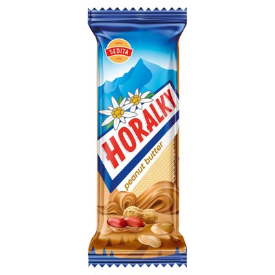 Obrázek Sedita Horalky peanut butter Oplatky s arašídovou krémovou náplní v kakaové polevě 50g