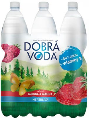 Obrázek Dobrá voda Neperlivá s příchutí jahoda a malina 1,5l