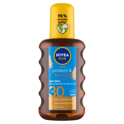 Obrázek Nivea Sun Protect & Bronze Olej na opalování ve spreji podporující zhnědnutí OF 30 200ml