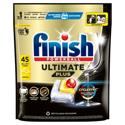 Obrázek Finish Ultimate Plus kapsle do myčky nádobí Lemon 45 ks