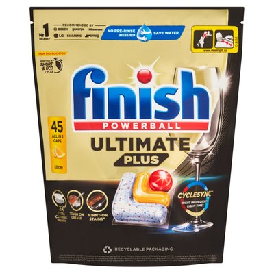 Obrázek Finish Powerball Ultimate Plus All in 1 Lemon kapsle do myčky nádobí 45 ks 549g