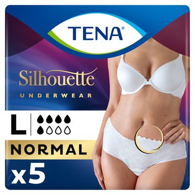 Obrázek Tena Silhouette Normal Blanc jednorázové absorpční kalhotky L 5 ks