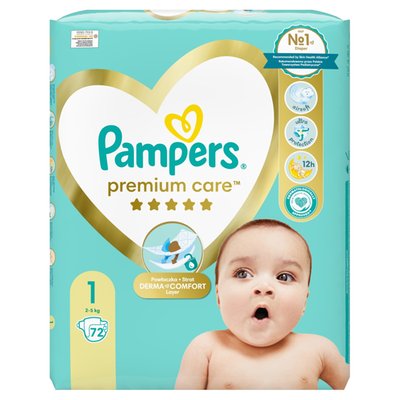 Obrázek Pampers Premium Care Velikost 1, Plenky 72, 2kg - 5kg