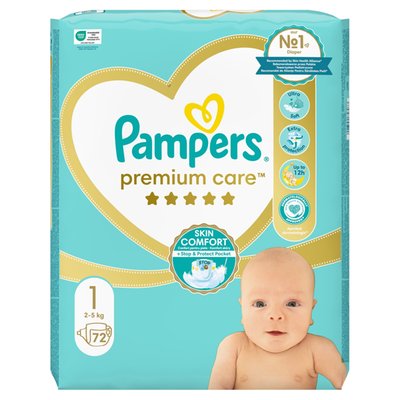 Obrázek Pampers Premium Care Size 1, Nappy x72, 2kg-5kg