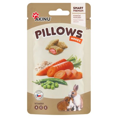 Obrázek Akinu PILLOWS Polštářky s mrkví pamlsek pro hlodavce 40 g