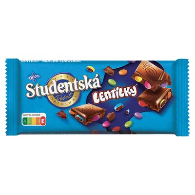 Obrázek ORION STUDENTSKÁ PEČEŤ mléčná čokoláda s mini LENTILKAMI 150g