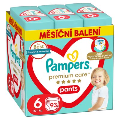 Obrázek Plenkové Kalhotky Pampers Premium Care Velikost 6, 93, Kusů 15kg+