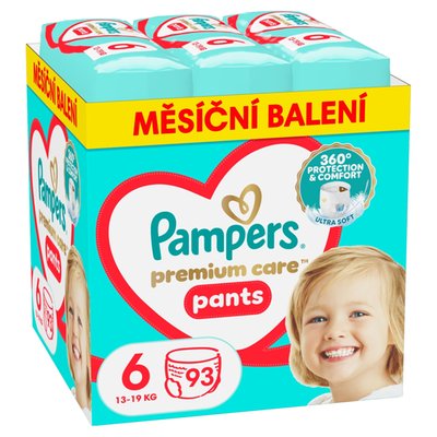 Obrázek Plenkové Kalhotky Pampers Premium Care Velikost  6, 93 Plenky, 13kg-19kg