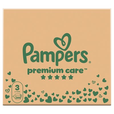 Obrázek Pampers Premium Care Velikost 3, 200 Dětské Plenky, 6kg-10kg