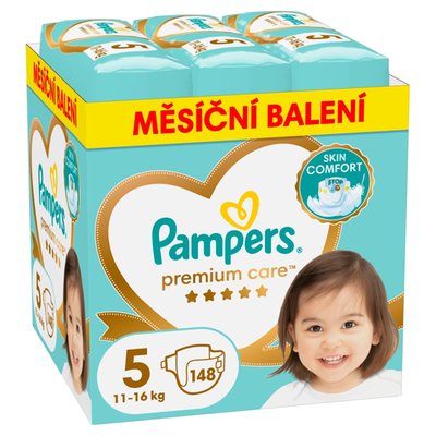 Obrázek Pampers Premium Care Velikost 5, 148 Plenek, 11kg-16kg