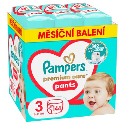 Obrázek Plenkové Kalhotky Pampers Premium Care Velikost  3, 144 Plenky, 6kg-11kg