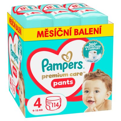 Obrázek Plenkové Kalhotky Pampers Premium Care Velikost  4, 114 Plenky, 9kg-15kg