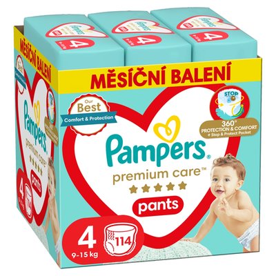 Obrázek Plenkové Kalhotky Pampers Premium Care Velikost 4, 114, Kusů 9kg-15kg