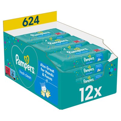 Obrázek Pampers Fresh Clean Baby Dětské Čisticí Ubrousky 1 Balení = 624 Čisticích Ubrousků