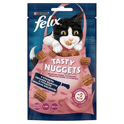 Obrázek FELIX Tasty Nuggets bohaté na lososa, se pstruhem 50g