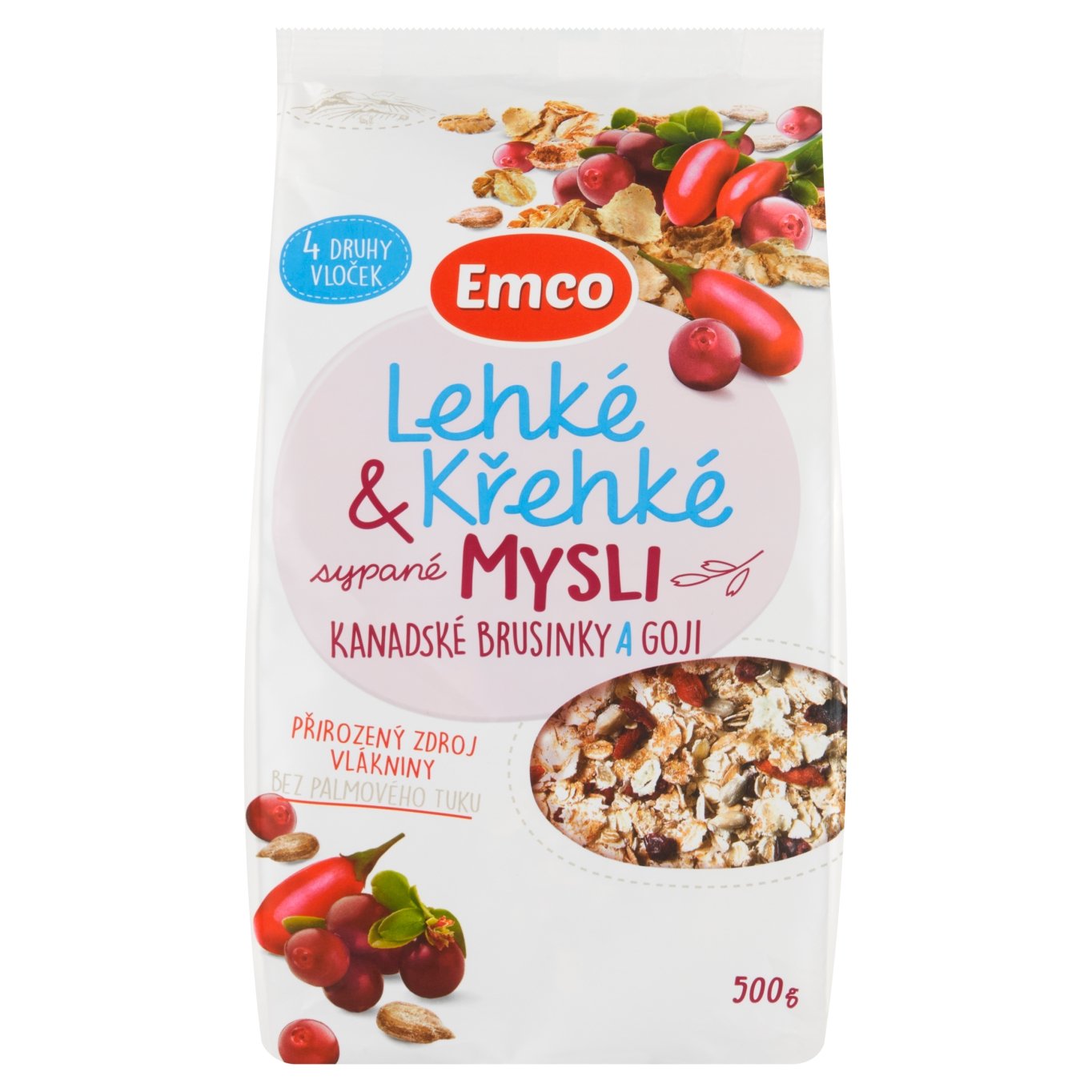 Emco Lehké & křehké sypané mysli kanadské brusinky a goji 500g