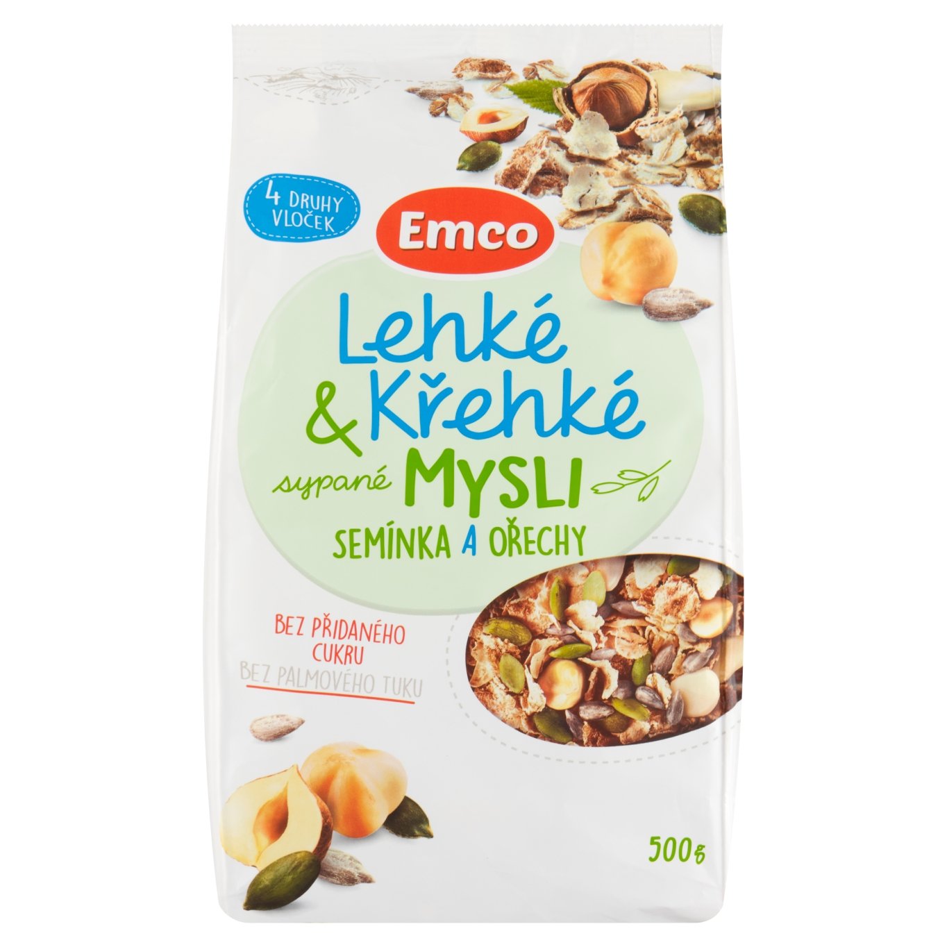 Emco Lehké & křehké sypané mysli semínka a ořechy 500g BILLA