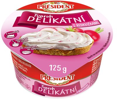 Obrázek Président Delikátní tvaroh s ředkvičkami 125g