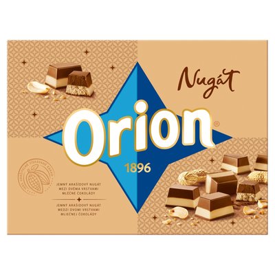 Obrázek ORION Nugát pralinky z arašídového nugátu a mléčné čokolády 166g
