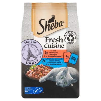 Obrázek Sheba Fresh Cuisine Kompletní mokré krmivo pro dospělé kočky 6 x 50g (300g)