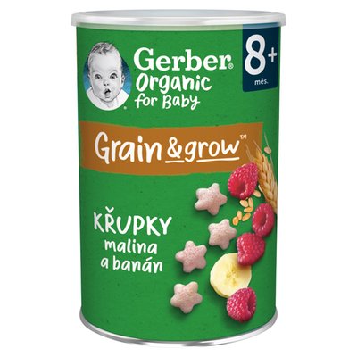 Obrázek GERBER Organic křupky s banánem a malinami 35g