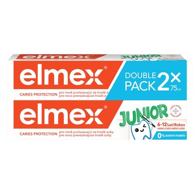 Obrázek elmex® Junior zubní pasta pro děti ve věku 6-12 let 2x 75ml

