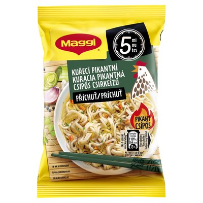 Obrázek MAGGI Instantní nudle s kuřecí příchutí, pikantní, sáček 59,2g