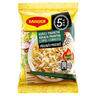 Obrázek MAGGI Instantní nudle s kuřecí příchutí, pikantní, sáček 59,2g